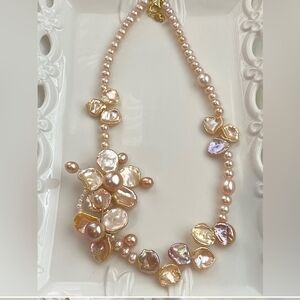 Elegant Pearl Necklace with Gold Accents